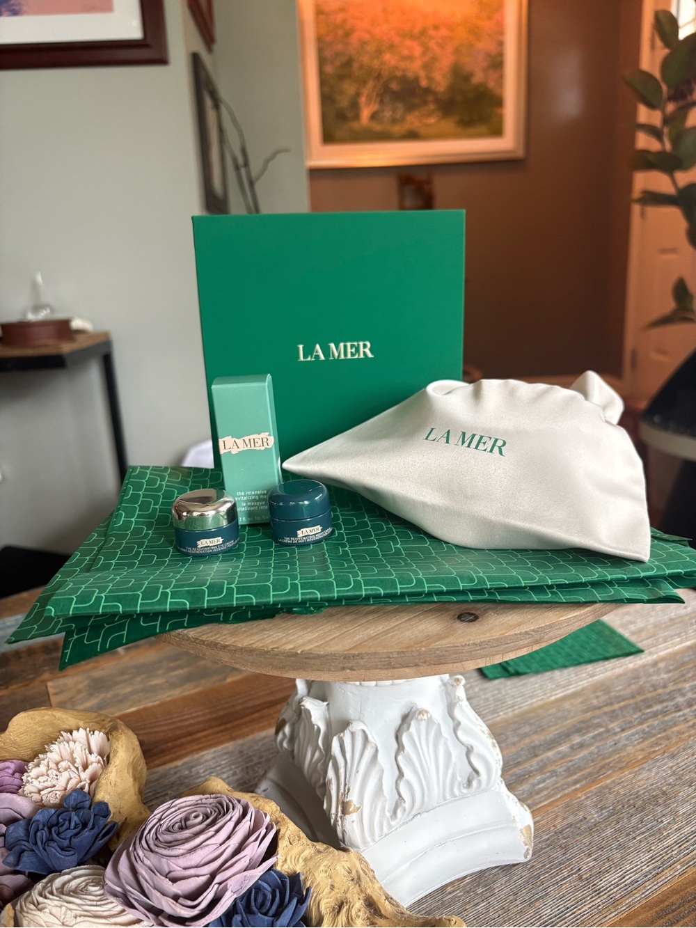 La Mer Luxury Skincare Mini Set Rejuvenating Eye Cream Night Cream Mask + Pouch